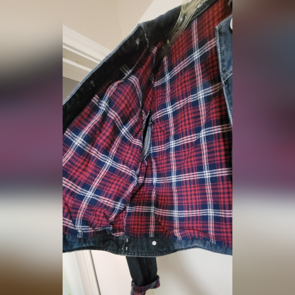 Flannel Lined Denim Jacket - Picture 2 of 4